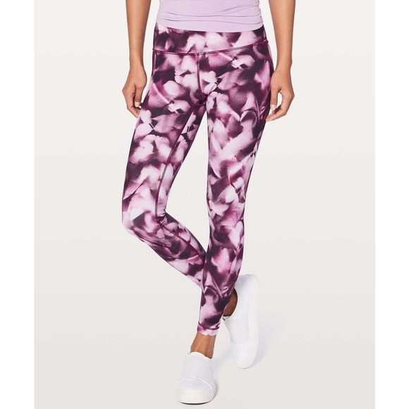 Lululemon Wunder Under Hi-Rise Tight 28" Leggings Blush Blossom White Pink 4 - Picture 1 of 11
